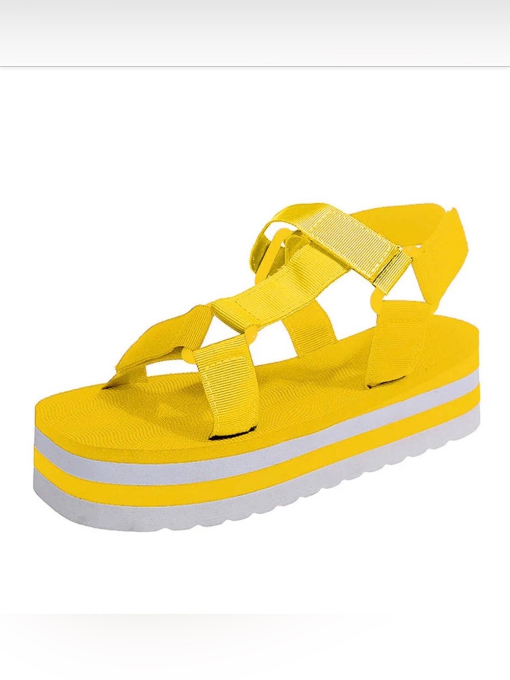 Yellow Platform Strap Sandals